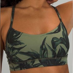 Lululemon Flow Y Bra Nulu Botanical Bloom Green